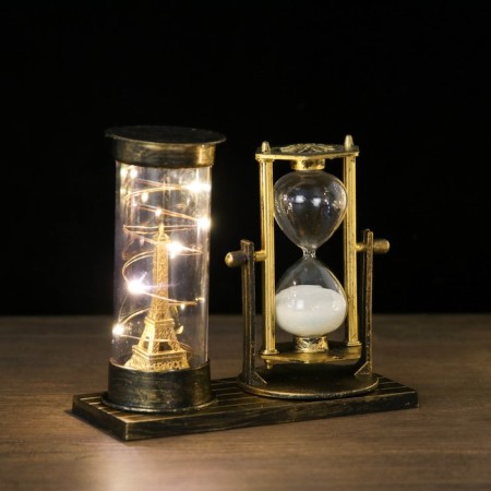 Sanding clock "Sights of France", souvenir, with backlight, 15.5 x 6.5 x 16 cm-1