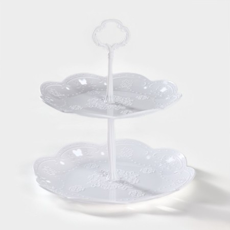 Roundbrus-Round Viviennaya Farrier, 2 tiers, d = 22 cm, d = 26 cm, white color-2