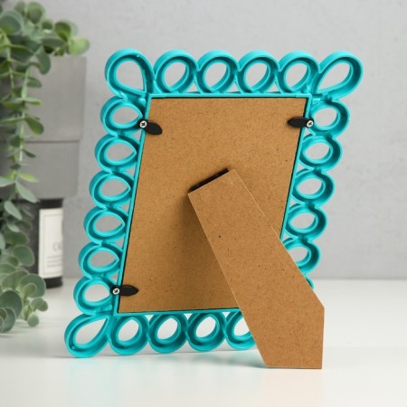 Photo frame plastic 10x15 cm "loops" blue 17.5x22 cm-3