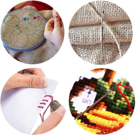 Needles for embroidery on the canvas, d = 0.76/0.94/1.05 mm, 3.7 - 4.6 cm, 6 pcs-2