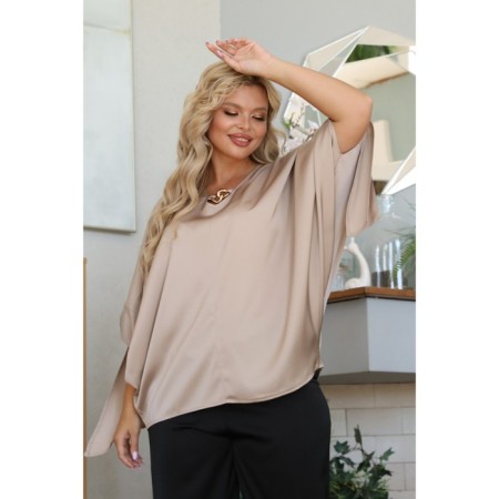 Female suit, size 48, beige color-1