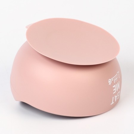 Baby plate on a suction cup, spoon, m & b, dusty rose-6