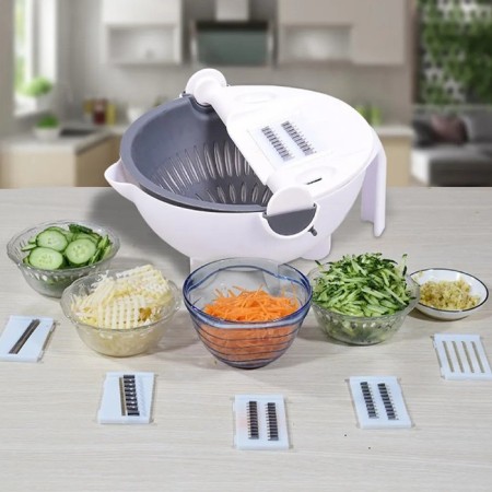 Magisthuman Majestic multifunctional vegetable engine, with a drain basket, 22.3 × 13.5 × 22.5 cm, white-gray color-2