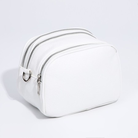 Bag Cross-Bodi with a zipper, white color-1