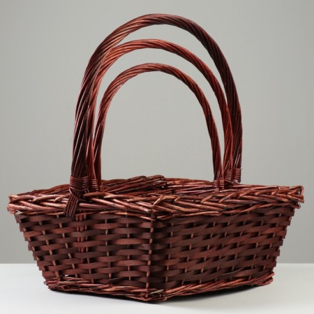 A set of baskets, 43x32x16/43 cm, 37x26x14/37 cm, 31x20x12/35 cm, 3 pcs, willow-1