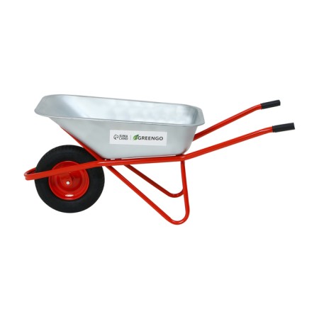 Construction car, 1 pneumatic fire, cargo/p 200 kg, volume 110 liters, galvanized body 0.8 mm, Greengo-9