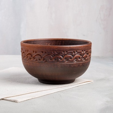 Saladnik "Katun", decor, red clay, 0.7 liters