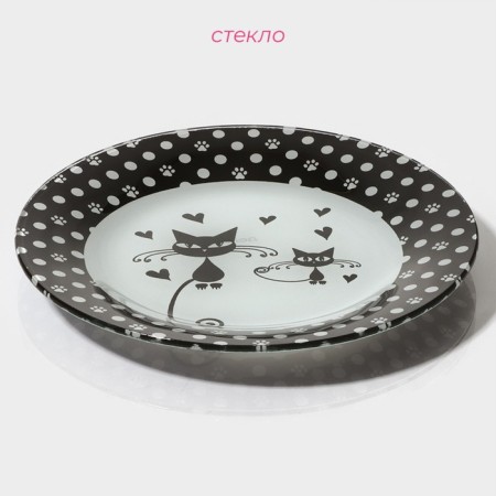 Plate Glass Pirozhot share "cats", d = 18 cm-1