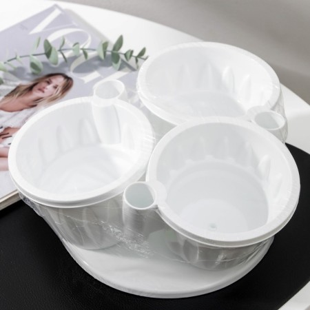 Kashpo multi -tiered “cascade”, 3 pcs, 700 ml, white color-6