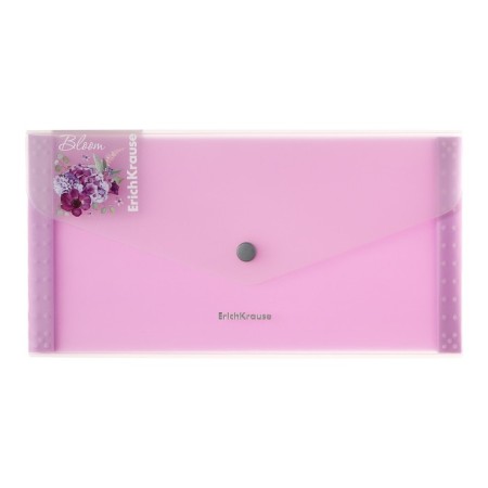 Folder-convert on a 260 x 132 mm button (Travel), 550 μm, Erichkrause "Matt Pastel Bloom", with an extension, 4 compartments, translucent, embossing "sand", mix-2