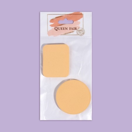 Makeup sponge, set - 2 pcs, beige color-5