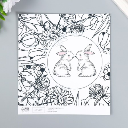 Scrapbooking paper bilateral "bunnies and chicken" density 180 g 15.5x17 cm-3