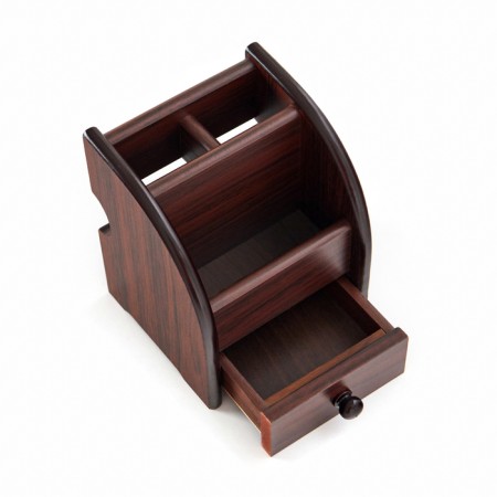 Organizer 2 sections, 1 drawer, series of cherry with Kant Black, 12x12x14cm-3