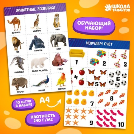 A set of training posters "Study the world", 10 in 1, A4-9
