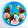 Set for juice with a tray "Zhostovo" Art painting, 6 glasses 1250/200 ml