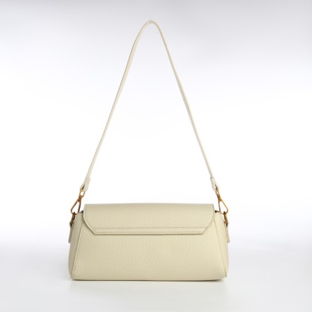 Bag Women's Messenger on the Textura valve, medium size, milk color-1