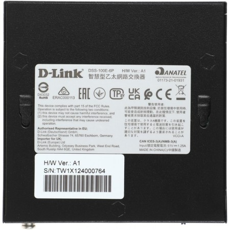 D-Link DSS-100E-6P/A1A 6x100MB 4POE+ 55W Unguided swing switch-8