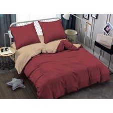 Постельное бельё евро Amore Mio, размер 200х210 см, 200х215 см, 70х70 см - 2 шт, цвет бордовый
