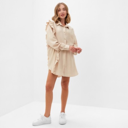 Women's costume (blouse, shorts) minku: casual collection beige color, rr 48-5