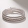 Bracelet spring "Pearls" small, d = 5.5, white color in silver