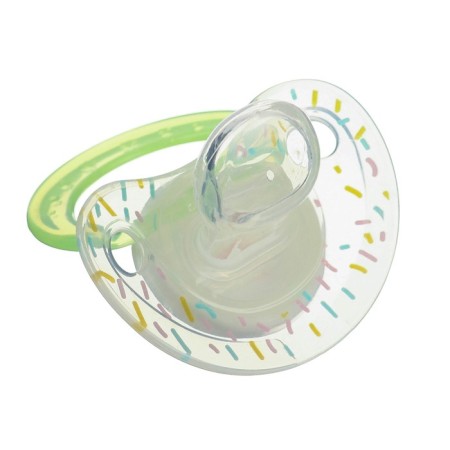 Nipple - dummy silicone orthodontic "cat", from 3 months, with a cap, yellow color-2
