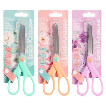 Scissors 16 cm Erichkrause Unity "Pastel Bloom" Blister, mix-2