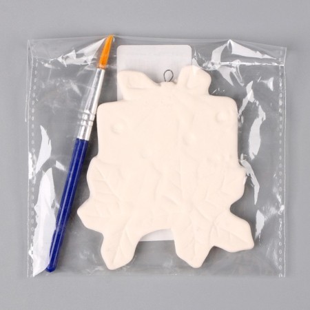 Christmas tree decoration for coloring "gift" with a suspension, brush-6