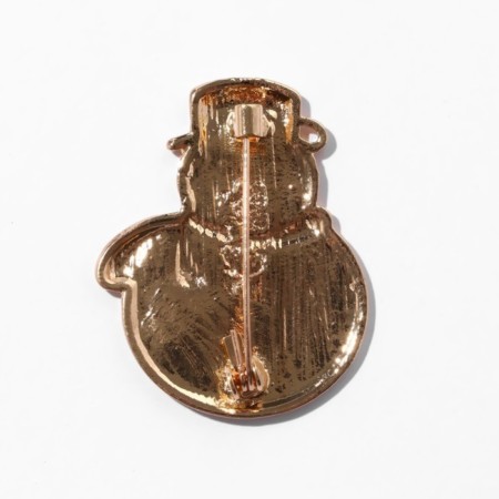 Brooch "Snowman" round, color in gold-2