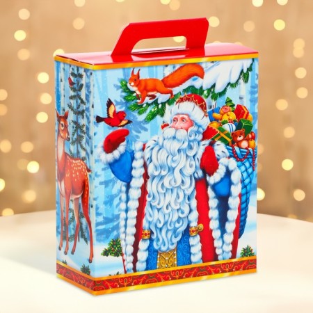 New Year. Gift box New Year's present "Visiting a fairy tale" with animation 15.5 x 7 x 19 cm.