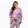 Female pants with print, white/pink color, size 48