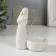 Ceramics candlestick, metal on 1 candle "Angel. Prayer" white 10x5.4x10.7 cm