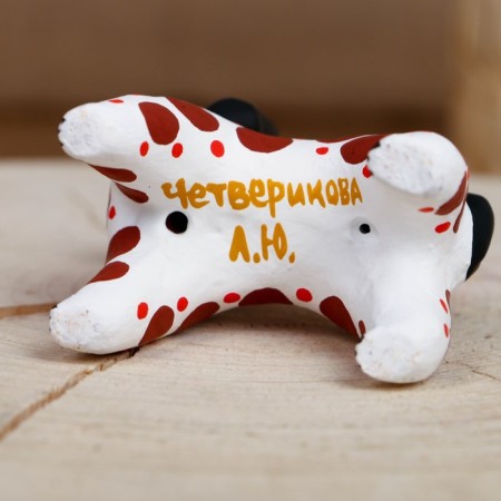 Dymkovo toy "Brown dog" 7 cm-2