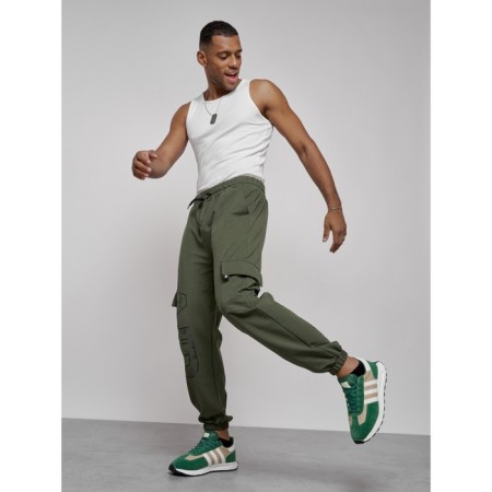 Joggers male, size 52, khaki color-1