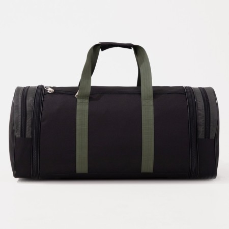 Road bag on a zipper, with an increase, 3 outer pockets, a long belt, black color/hack-1