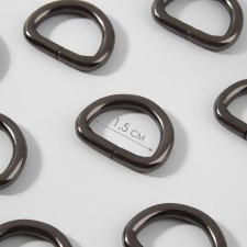 Half -ring for bags, d = 15 mm, thickness - 3 mm, 10 pcs, nickel color