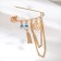 Bulavka-convertible “for good luck” 5 pendants, 8 cm, white-blue color in gold