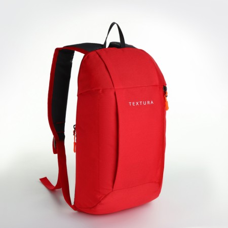 Sports' backpack on lightning, Textura, external pocket, red color-2