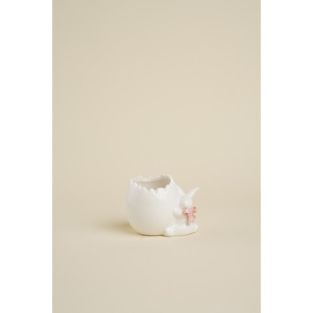 Ceramic stand for the egg "Bunny", 9 × 6.5 × 7 cm, white color