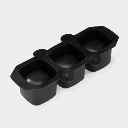 Form for the ice “Square”, silicone, 21.5 × 9.5 × 5 cm, 3 cells (5.2x4.8 cm), black color is black-2