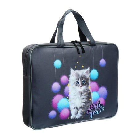 Folder with handles Textile A4, 370 x 280 x 60 mm, Stavia "kitten in cannons"-1