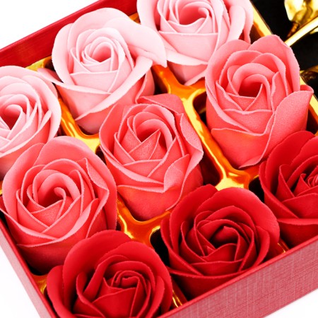 Soap roses of colored shades and a gold rose, set-2