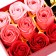 Soap roses of colored shades and a gold rose, set