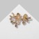 Brooch "Birds" on a flower branch, colored in gold
