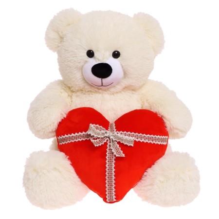 Soft toy "Bear Martin with Heart", 65 cm, milk color