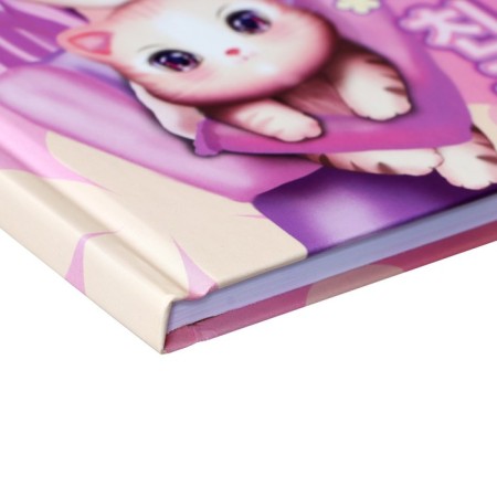 Notebook, A6, 64 sheets, in the cage/line "Anime with a cat", matte lamination, an offset block 60g/m2-2