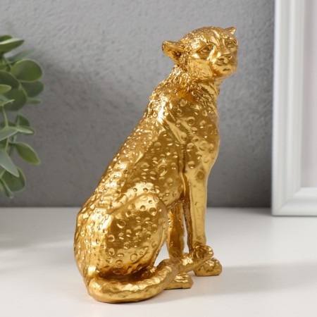Souvenir Polystone "African cheetah" gold 14.5x6.3x10 cm-4
