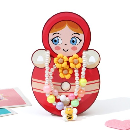 Set of children's “chosen” 4 subjects: clips, beads, bracelet, ring, bee, colored