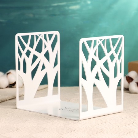 Holder-stand for books "Trees" set 2pcs, 9.2x12x15.4cm, white-1