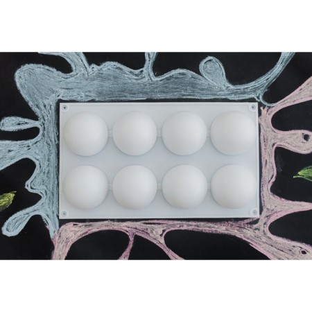 Form for mousse desserts and baking konfinetta "balls", 29.7 × 17.4 × 3.7 cm, 8 cells, white color-9
