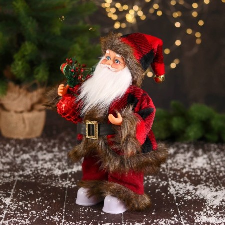 Santa Claus "in a fur red suit, with a bag" moves, 11x30 cm-3